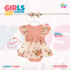 Girls Floral Romper Dress