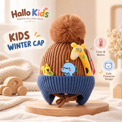 Kids Winter Cap | Free Size (1–12 Years)