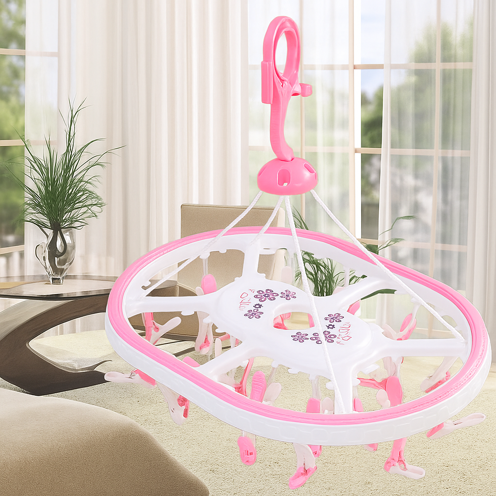 Multi-Clip Oval Clothes Drying Hanger