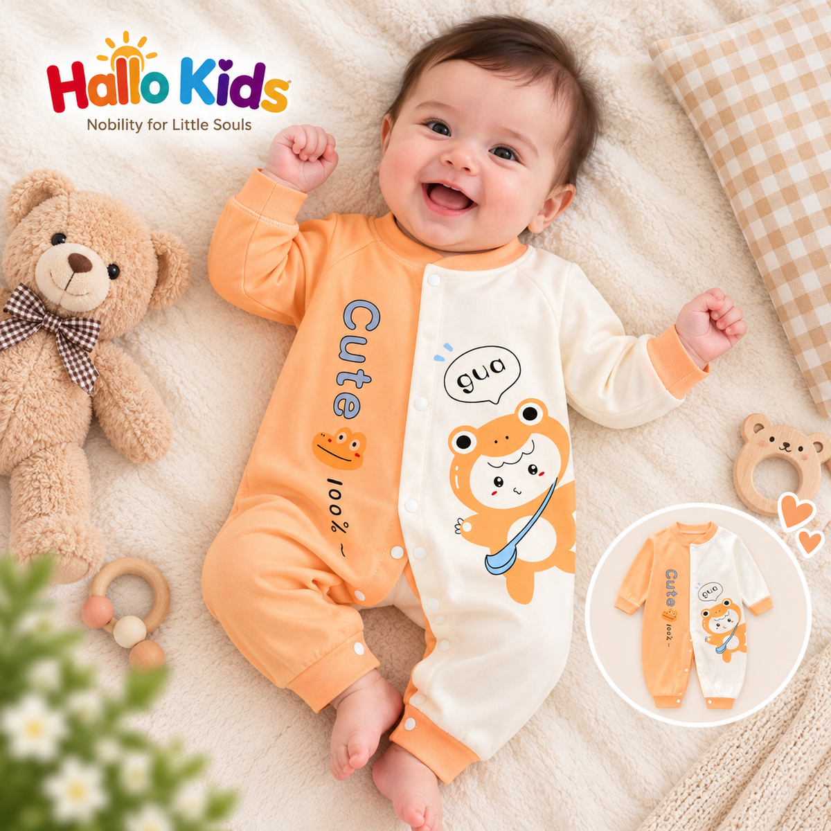 Hallo Kids Premium Long-Sleeve Romper Set