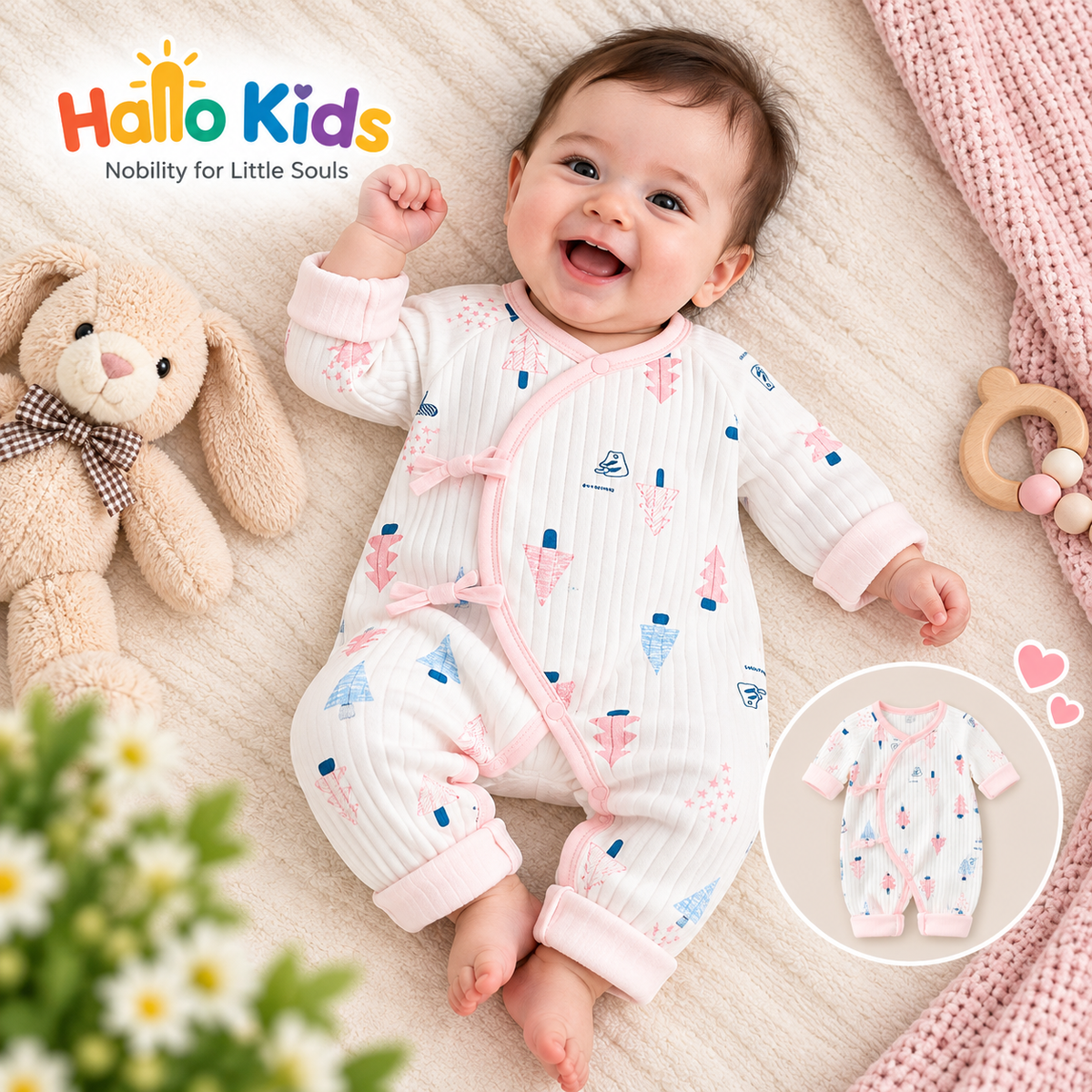 Hallo Kids Premium Long-Sleeve Romper Set