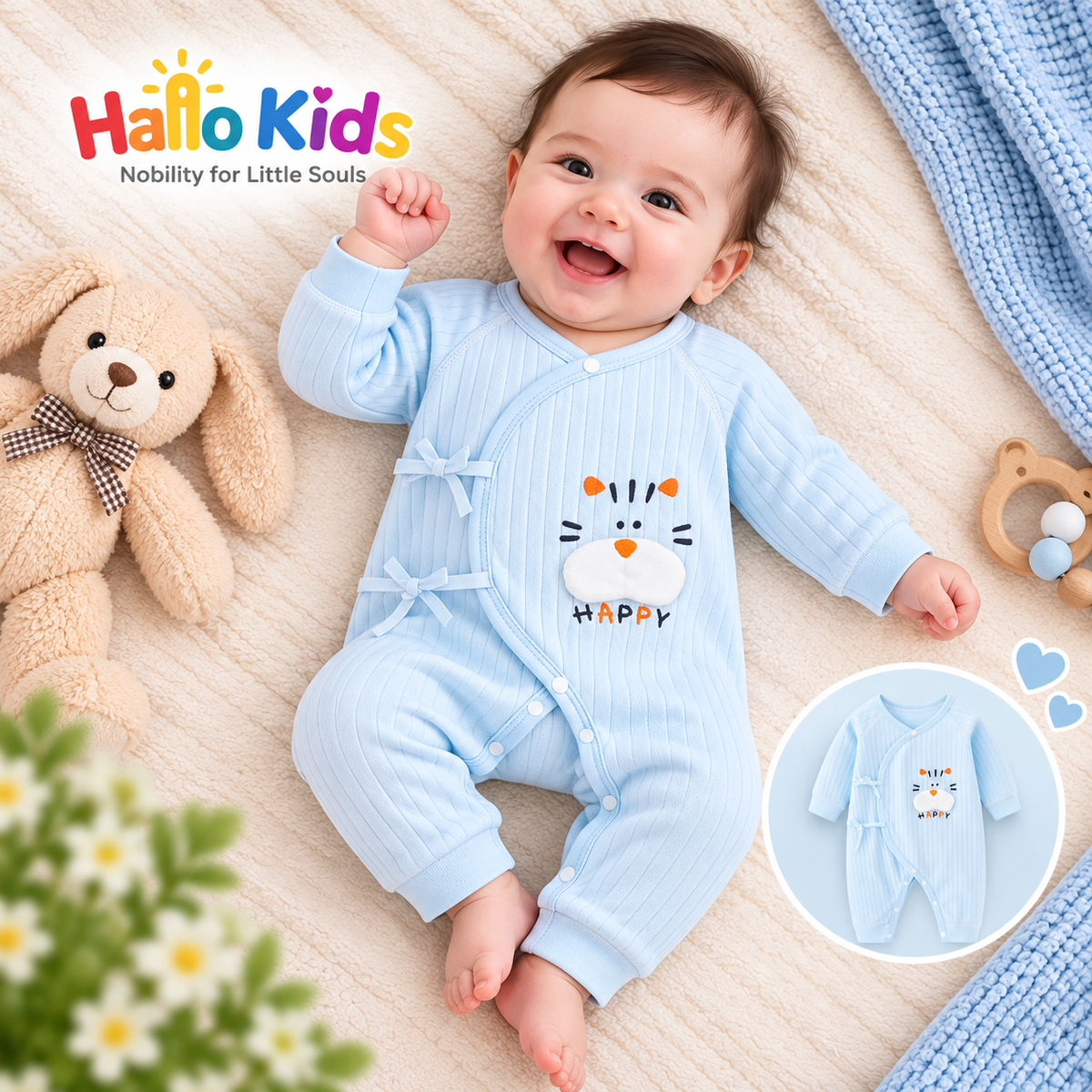 Hallo Kids Premium Long-Sleeve Romper Set